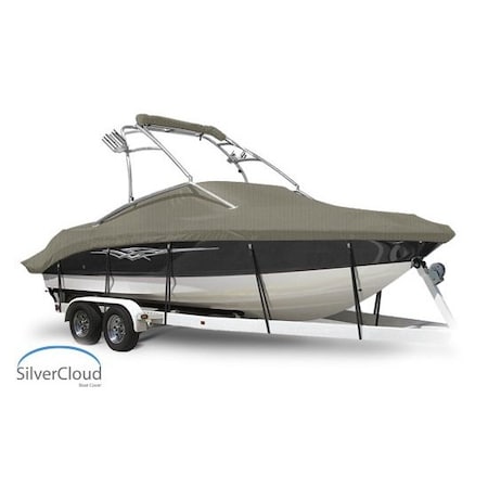 Eevelle Silvercloud Boat Cover SKI BOAT Tournament w/Tower Inboard 23' 6in. L 102in. W Khaki SCTURSKT23102-KHA